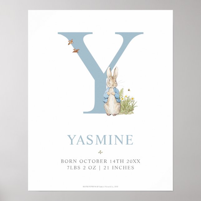 Peter Rabbit | Personalised Letter Y Poster (Front)