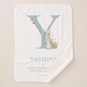 Peter Rabbit   Personalised Letter Y Sherpa Blanket