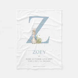 Peter Rabbit   Personalised Letter Z Fleece Blanket