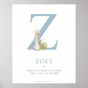 Peter Rabbit Personalised Letter Z Poster