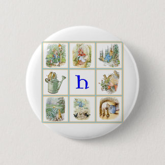 PETER RABBIT personalised with letter H 6 Cm Round Badge