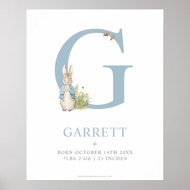 Peter Rabbit | Personalized Letter G Poster (Front)