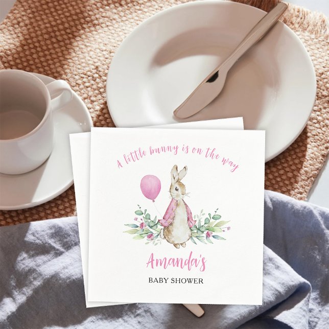 Peter Rabbit Pink Baby Shower Napkin (Creator Uploaded)