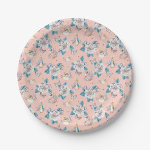 Peter Rabbit   Pink Floral Garden Pattern Paper Plate