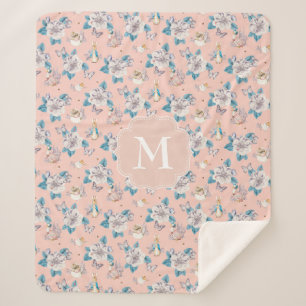 Peter Rabbit   Pink Floral Garden Pattern Sherpa Blanket
