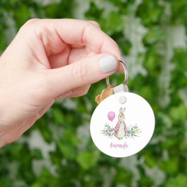 Peter Rabbit Pink Key Ring (Hand)