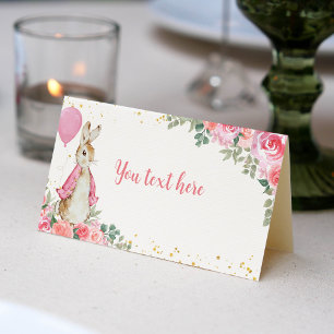 Peter Rabbit Pink Place Card Birthday Party