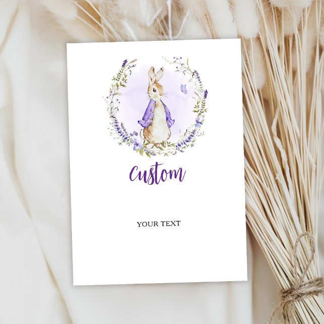 Peter Rabbit Purple Baby Shower Custom Card (Creator Uploaded)