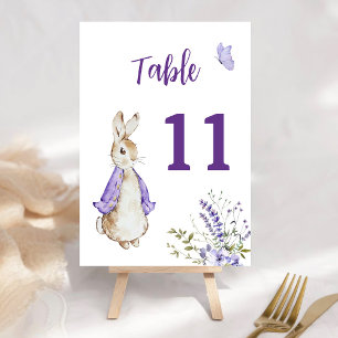 Peter Rabbit Purple Table Number