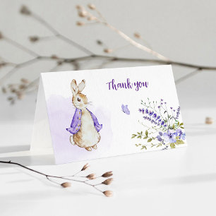 Peter Rabbit Purple Thank You Card