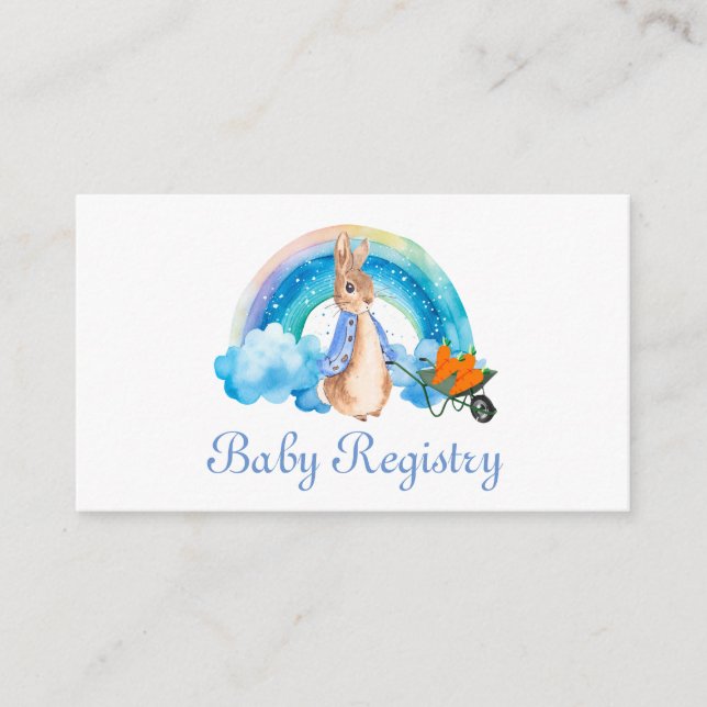 Peter Rabbit Rainbow Carrots Baby Registry Enclosure Card (Front)