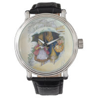 Peter Rabbit   Round Clock Watch