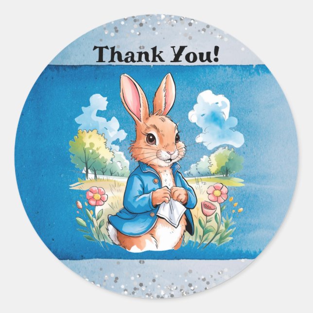 Peter Rabbit’s Garden Boy Birthday Bash Classic Round Sticker (Front)