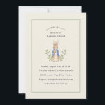 Peter Rabbit Sage Green Vintage Baby Shower Invitation<br><div class="desc">Classic Peter Rabbit holding a carrot; background colour and sage green border are both editable,  along with all of the text</div>