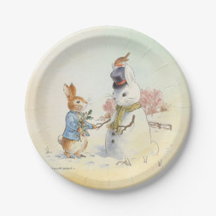 Peter Rabbit (snowman)   Paper Plate