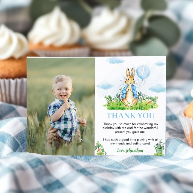 Peter Rabbit Thank You Card Birthday Party (Creator Uploaded)