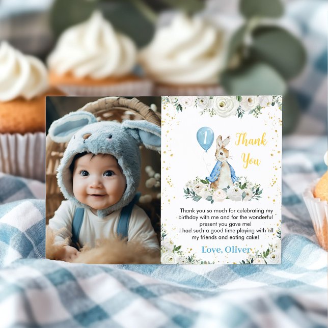 Peter Rabbit Thank You Card Birthday Party (Creator Uploaded)