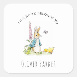 Peter rabbit  'This Book Belongs' Kids Bookplate Square Sticker