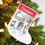 Peter Rabbit vintage watercolor Christmas Small Christmas Stocking<br><div class="desc">Christmas Peter Rabbit vintage watercolor snowy winter scene personalised Christmas stocking Christmas gifts for kids</div>