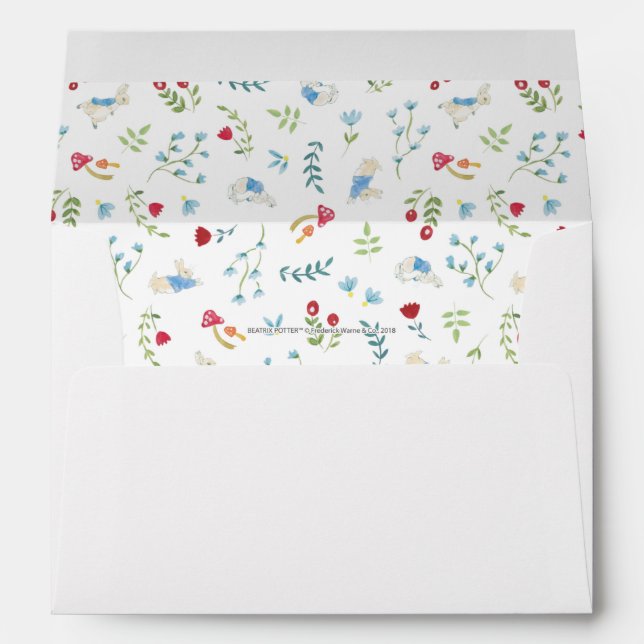Peter Rabbit | Watercolor Forest Pattern Envelope (Back (Bottom))