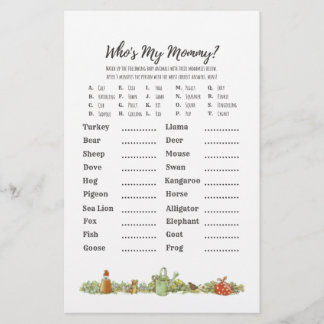 Peter Rabbit | Who's My Mummy? | Baby Shower Game