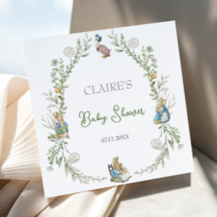 Peter Rabbit Wildflower Watercolor Baby Shower Napkin