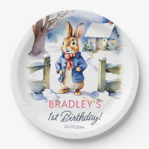 Peter rabbit winter birthday party tableware paper plate