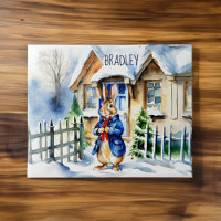 Peter rabbit winter Christmas gifts custom name 