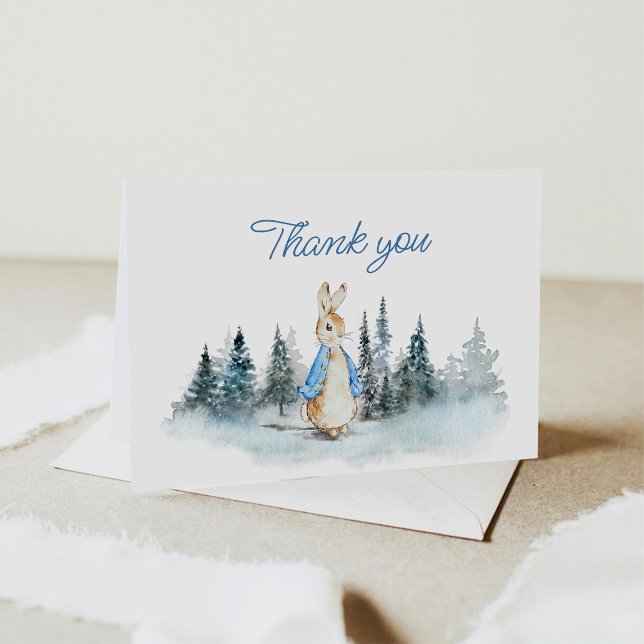 Peter Rabbit Winter Folded Thank You Card (Creator Uploaded)