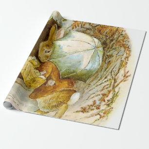 “Peter Rabbit with Winter Umbrella” by Beatrix Pot Wrapping Paper
