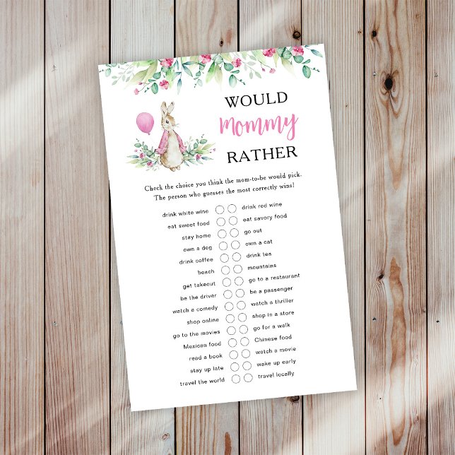 Peter Rabbit Would Mummy Rather Baby Game (Creator Uploaded)