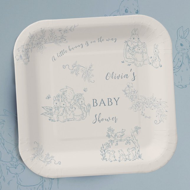 Peter Rabbit's mum Baby Shower Paper Plate (Creator Uploaded)