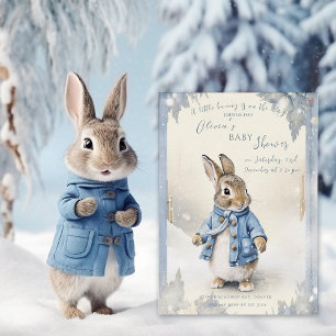 Peter Rabbit's Winter Holidays Baby Shower Invitation