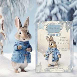 Peter Rabbit's Winter Holidays Baby Shower Invitation