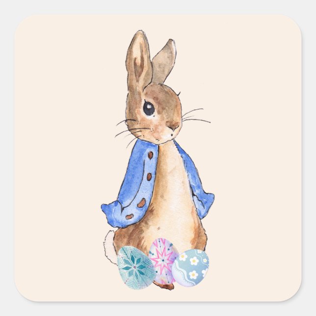 Peter the Easter bunny rabbit Square Sticker (Front)