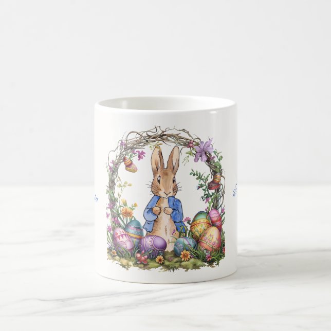 Peter the Easter Rabbit Easter Eggs  Coffee Mug (Center)