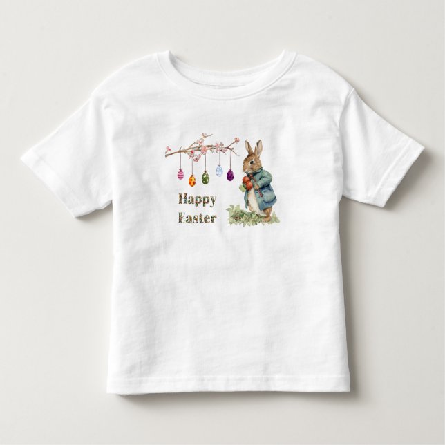 Peter the Easter Rabbit Easter Eggs Happy Easter Toddler T-Shirt (Front)