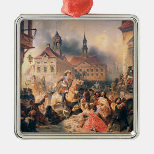 Peter the Great conquers Narva in 1704, 1859 Metal Tree Decoration
