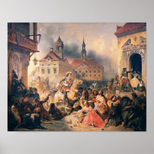 Peter the Great conquers Narva in 1704, 1859 Poster