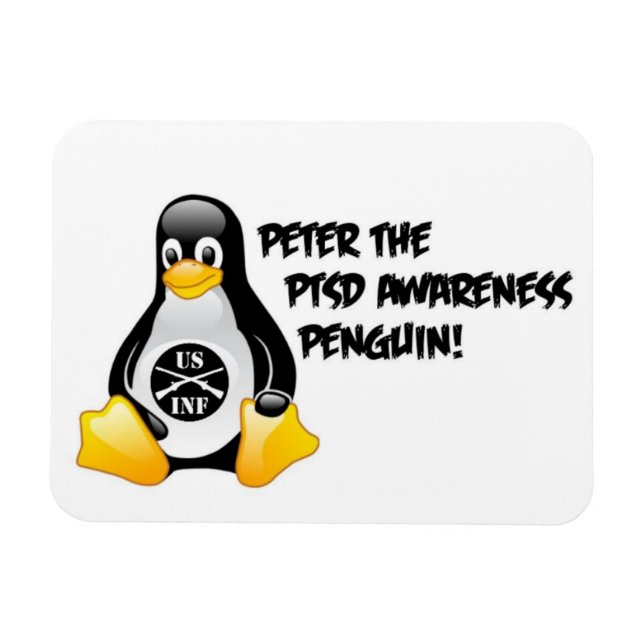 Peter The PTSD Awareness Penguin Magnet (Horizontal)