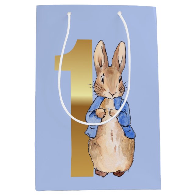 Peter the Rabbit 1st birthday Medium Gift Bag (Front)