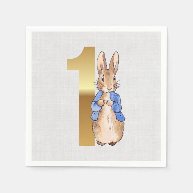 Peter the Rabbit 1st Birthday Napkin (Front)