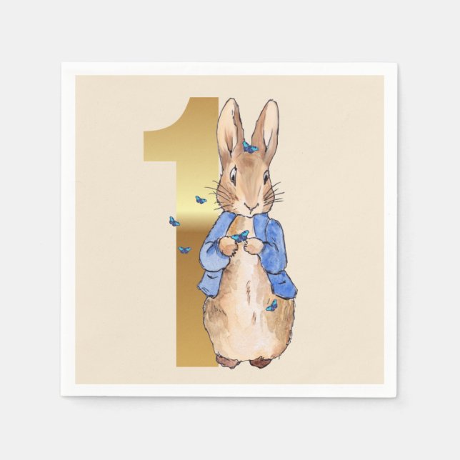 Peter the rabbit 1st Birthday Napkin (Front)