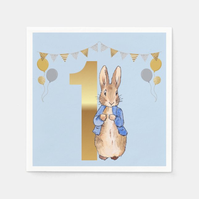 Peter the rabbit 1st Birthday Napkin (Front)