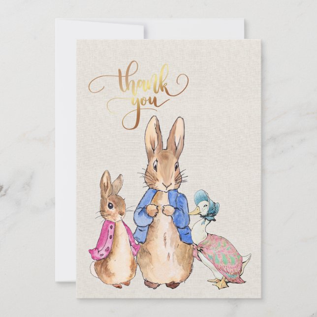  Peter the rabbit 1st Birthday Thank you (Front)