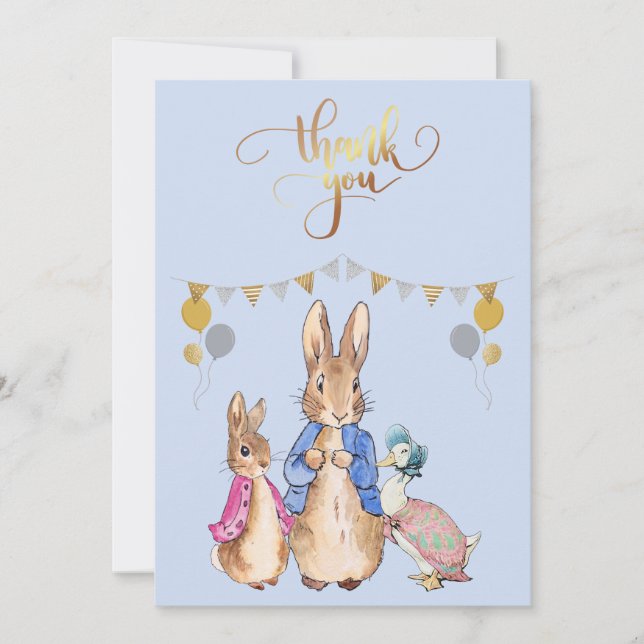  Peter the rabbit 1st Birthday Thank you (Front)