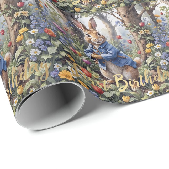 Peter the rabbit 1st birthday  wrapping paper (Roll Corner)