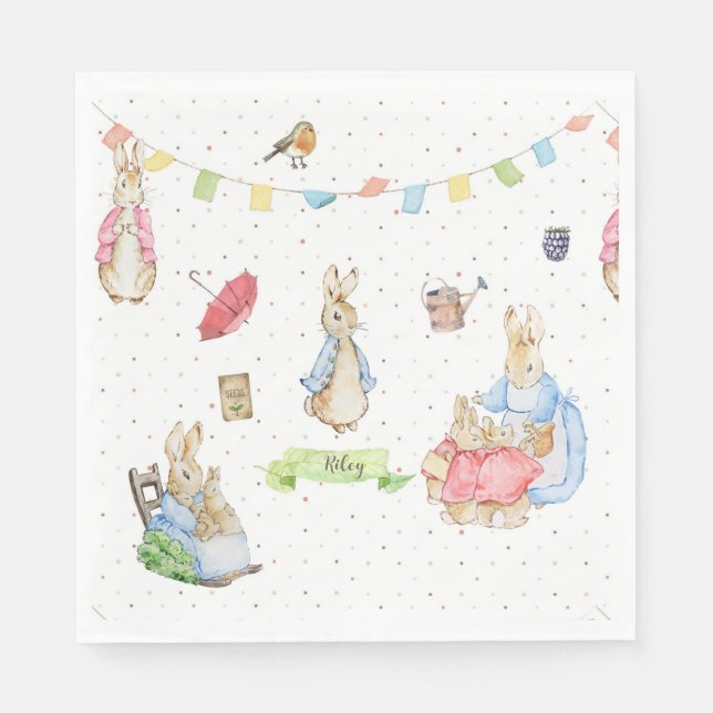 Peter the Rabbit and Family Napkin (Front)