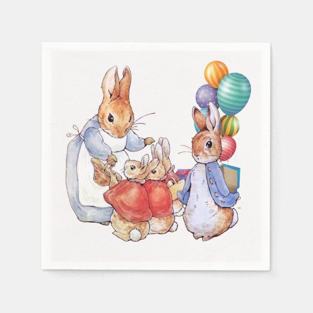 Peter the rabbit and Josephine bunny  Napkin (Front)