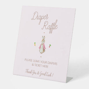 Peter the Rabbit Baby Shower Diaper Raffle Sign